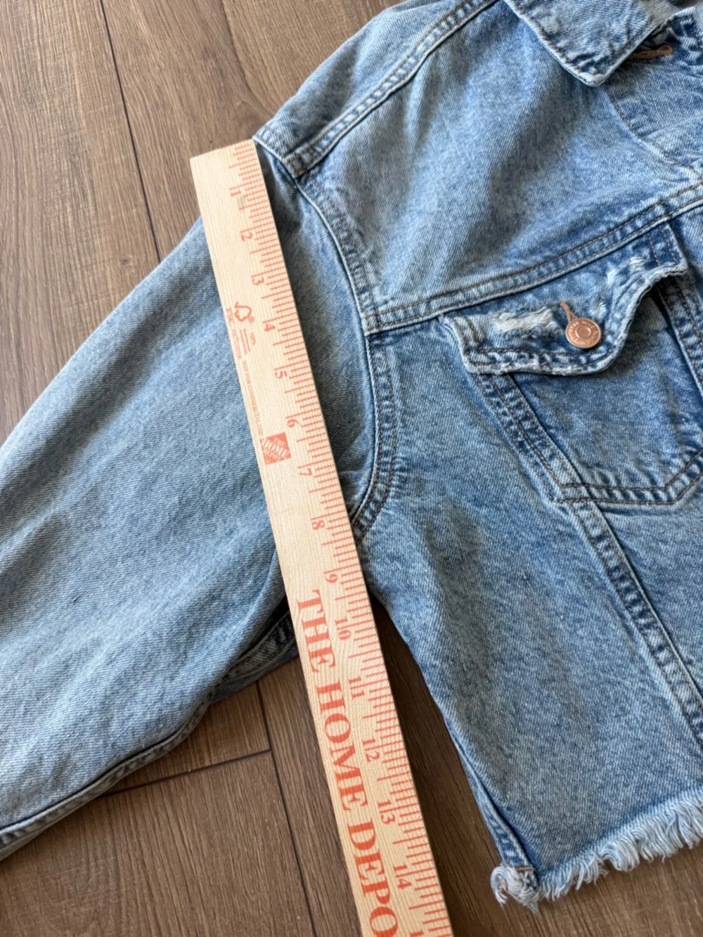 wild fable Light Wash Blue Cropped Denim Jacket - SZ XXS - Picture 9 of 10